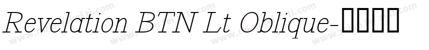 Revelation BTN Lt Oblique字体转换